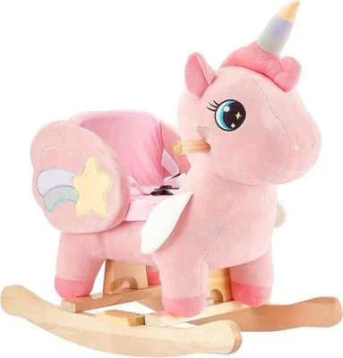 Productafbeelding van Unicorn Wipstoel - Dromenpaardje - Baby Ontspanning - Veiligheidscertificaten - 64 x 37 x 68 cm - Roze