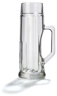 Produktbild von 6x Stölzle Oberglas Premium Bierkrug gerippt 0,5 l, geeicht, mit Schild
