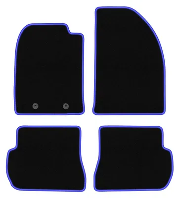 Produktbild von Velours-Fußmatten für Ford Fusion 2002-2005 (Schrägheck) – 4-tlg, Schwarz/Blau, passgenau – Wielganizator CARLUX