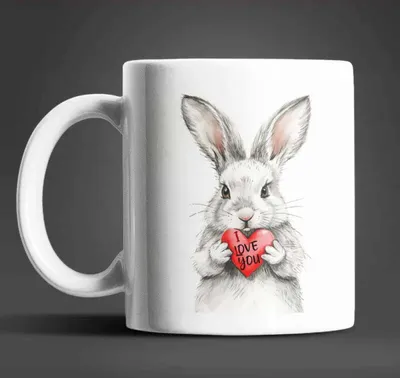 Produktbild von Hase Bunny Ich Liebe Dich Valentinstag Kaffeetasse Teetasse Tasse Geschenkidee – Hase-03
