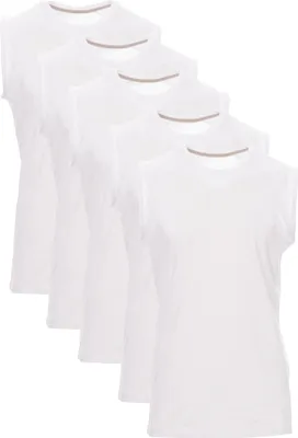 Produktbild von Mivaro Herren Tank Top 5er Pack aus Baumwolle in Weiß - ärmelloses Shirt im Multipack, Rundhals-Ausschnitt, Regular Fit, Größen S bis XXL
