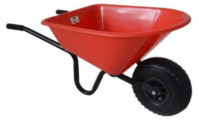 Productafbeelding van MM Kinderkruiwagen Kunststof Bak met Metalen Onderstel Rood