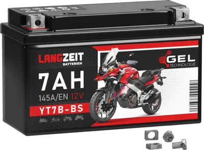 Produktbild von LANGZEIT YT7B-BS Motorradbatterie GEL 12V 7Ah 145AEN 50719 YT7B-4 GT7B-4 CT7B4 FT7B4 EB7B-BS 507 901 012 Batterie 12V