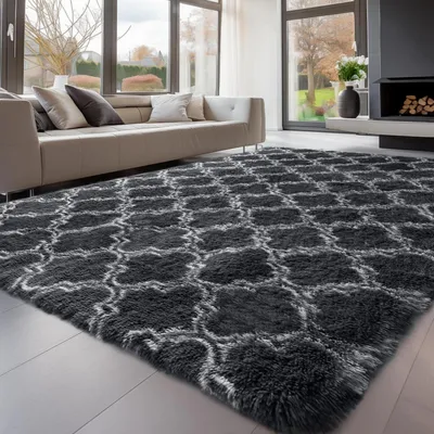 Obrázek produktu pro Šagový koberec, šedá barva, rozměry 275 x 370 cm, obdélníkový tvar
