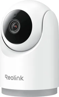 A white Reolink E Series E321 indoor camera is shown against a white background.