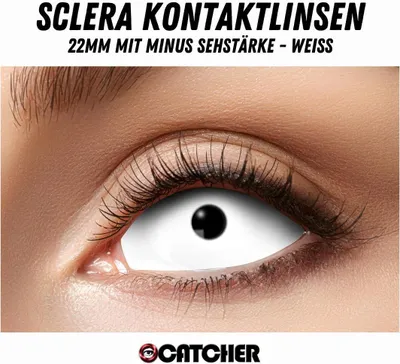 Obrázok produktu pre Biele kontaktné šošovky 22 mm s mínusovým predpisom farebné šošovky efektné šošovky -3.00