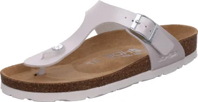 Produktbild von Rohde Damen Zehentrenner Pantolette Metallic-Optik Alba 5600, Größe:42 EU, Farbe:Weiß