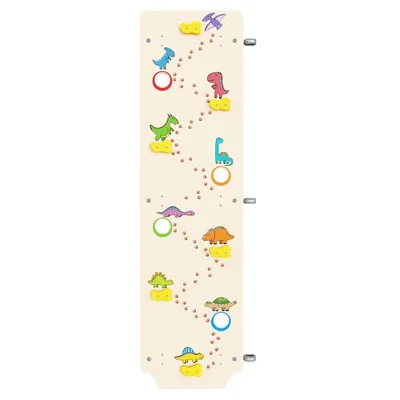 Produktbild von Kletterwand für Kinder aus Holz, Modell W1, mit Dinosaurier-Motiven, 220 cm hoch