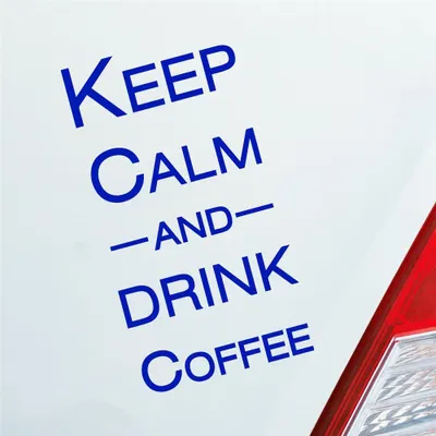 Produktbild von Auto Aufkleber Keep calm and drink coffee 15x4 cm Dunkelblau Sticker Heckscheibenaufkleber
