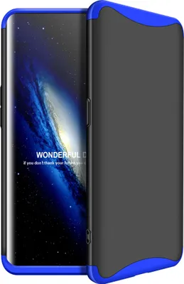 Produktbild von Für OPPO Finden Sie X Ultra Slim PC Rückabdeckung rutschfeste 360 Grad Full Protective Gehäuse blau schwarz