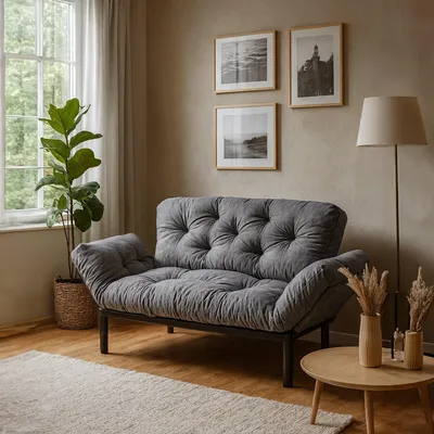 Immagine prodotto di Guchol - Divano Letto 2 Posti, 155x70 cm Grigio, Contenitore