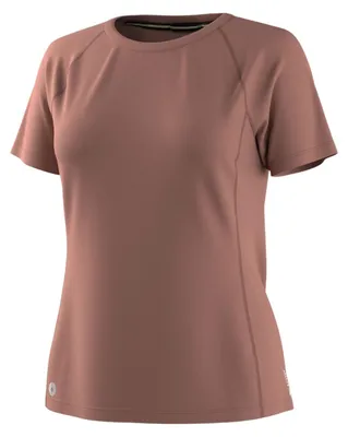 Productafbeelding van SMARTWOOL Active Ultralite dames outdoor T-shirt van merinowol, kleur mokka, maat M