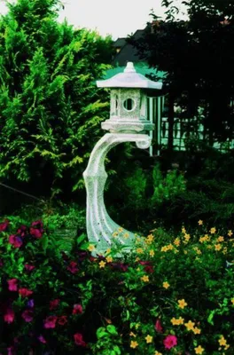 Image de Jardin japonais Lampes Décoration Eclairage Oiseau Abreuvoir Figure Sculpture 610