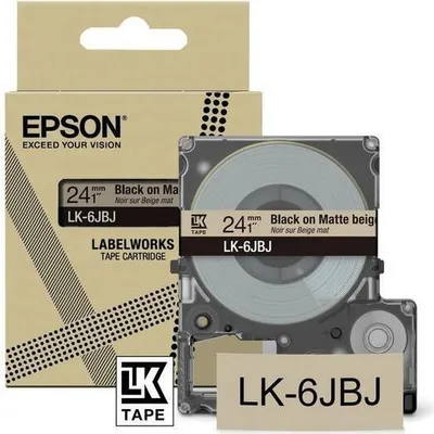 Produktbild von Epson LabelWorks LK-6JBJ - Schwarz auf Mattbeige - Rolle (2,4 cm) 1 Kassette(n) Etikettenband