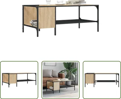 Produktbild von The Living Store Couchtisch mit Regal Sonoma-Eiche 100x51x40 cm Holzwerkstoff