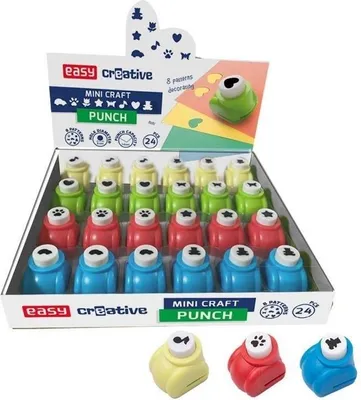 Image de EASY Creative Mini-perforatrice décorative, 24 pièces dans le paquet, 8 motifs