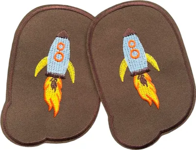 Produktbild von Knie-/Ellenbogen-Aufbügelflicken-Set, Raketenbraun