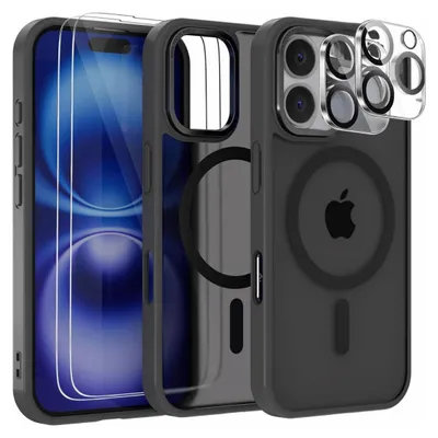 Produktbild von Hülle für iPhone 16 Pro Max MagSafe 2X Schutzglas 2X Kameraschutz Panzerglas Silikon 9H