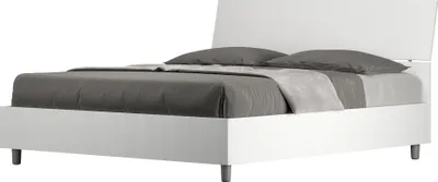 Obrázek produktu pro Postel s úložným prostorem o rozměrech 160 × 190 cm se šikmým čelem z bílého materiálu Sche Demas