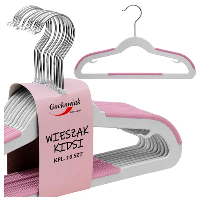 Produktbild von KIDSI Kinderkleiderbügel, 10er-Set, grau und rosa, KI-generiertes Bild