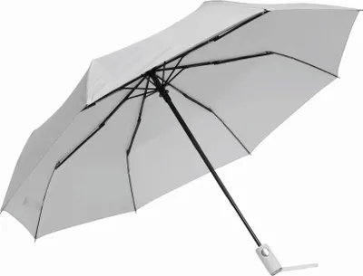 Produktbild von Automatik Taschenschirm Kompakt und Handlich für Reise und Alltag, Großer Uni Regenschirm mit 101 cm Durchmesser Grau