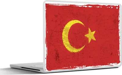 Produktbild von MuchoWow® Laptop Aufkleber Sticker Cover Illustration der Flagge der Türkei als Straßenkunst 32.5x23.5 cm - Sticker für Laptop - Selbstklebend