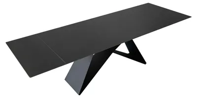 Produktbild von Esstisch Keramik grau 180(220) x 90 ausziehbar Butterfly-Gestell schwarz MIA