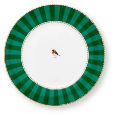 Image de PIP STUDIO Love Birds Assiette à déjeuner Stripes vert 21cm