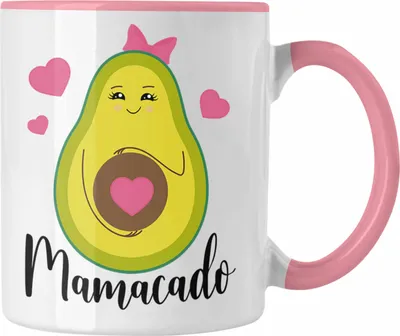 Produktbild von Trendation - Avokado Tasse Geschenk Mamacado Geschenkidee Schwangerschaft Verkünden (Rosa)