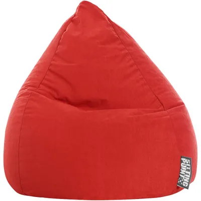 Produktbild von Sitting Point Sitzsack 110 x 70 cm Tomate Easy XL, Bezug: 100% Polyester, Füllung: hochwertige, staubfreie EPS-Perlen, waschbar (30°C), wasserabweisend, nachfüllbar, Tropfenform, für Jugendliche und Erwachsene