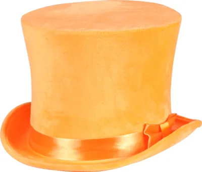 Produktbild von T3110-4600-57-58 neon orange Samt Zylinder Clownhut Clownzylinder Gr.57-58