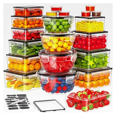 Produktbild von Frischhaltedosen Set mit Deckel, 42 Teile (21 Behälter + 21 Deckel), Auslaufsichere Aufbewahrungsboxen für Küche, Mikrowelle und Kühlschrank, BPA-frei