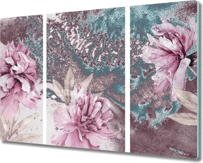 Produktbild von Coloray Herdabdeckplatte 80x52 cm Schneidebrett Kochplattenabdeckung Küchenbrett Hackbrett - Blumen Blumen Pflanzen