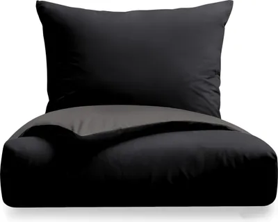 Produktbild von Bierbaum einfarbige Wende Bettwäsche 3297-99 schwarz anthrazit 135x200