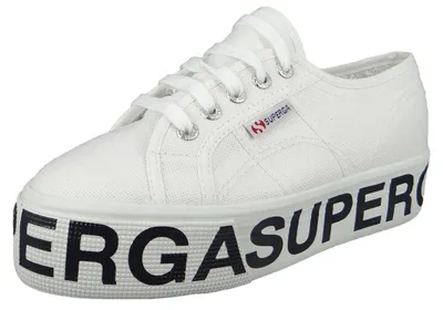 Produktbild von H0180 sneaker donna SUPERGA white fabric platform shoes woman