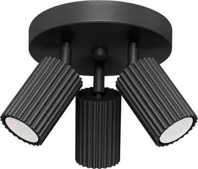 Obrázek produktu pro Bodové svítidlo hliníkové GU10 19,5 cm široké nastavitelné černé kulaté s 3 plameny moderní