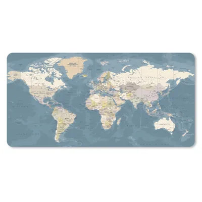Produktbild von MuchoWow® Schreibtischunterlage Weltkarte - Atlas - Blau 80x40 cm - XXL Mauspad - Gaming Mauspad - Gadgets und Trends
