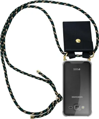 Produktbild von Cadorabo Hülle für Samsung Galaxy J3 2016 Schutzhülle in Braun Handy Kette Silikon Kordel abnehmbares Etui