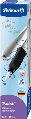 Produktbild von Pelikan Füllhalter Twist P457 M Silber +1GTP Faltschachtel