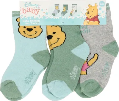 Produktbild von Winnie Puuh Baby-Socken – 3er-Pack kuschelige & bequeme Söckchen Grün 62/68