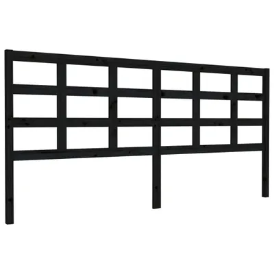 Image de vidaXL Tête de lit noire 205,5x4x100 cm pin massif