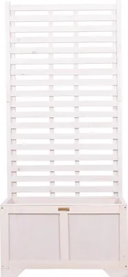Image de Greenspot Vintage Bac à plantes avec protection visuelle 80x42x180cm blanc
