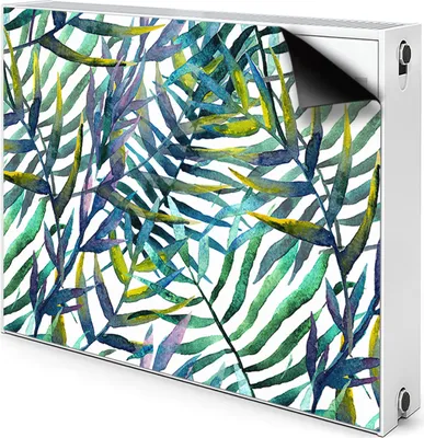 Produktbild von Magnet Heizkörper-Abdeckung Verkleidung Abdeckung Heizkörperabdeckung 80x60 cm  - Exotische Blätter