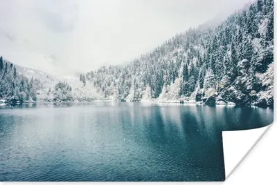 Produktbild von MuchoWow® Poster Winter - Wasser - Schnee 180x120 cm - Fotoplakat