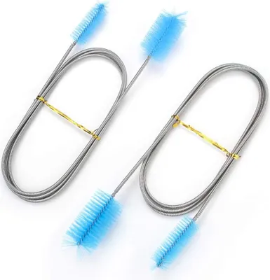 Produktbild von Aquarium Reinigungsbürste, 2 Stück Schlauchbürste Flexible Rohrbürste Schlauchreiniger Double Ended Pumpe Schlauchbürste Edelstahl Bürste (155cm),