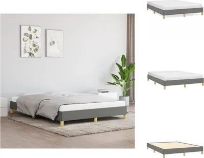 Produktbild von vidaXL Bettgestell Dunkelgrau 160x200 cm Stoff -  Betten & Bettgestelle