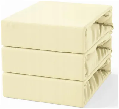 Produktbild von Kortina Baumwoll Spannbettlaken Jersey 120x200cm Gelb