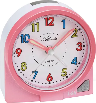 Atlanta 2127/17 Kinder-Wecker mit Leisegang Rosa 1