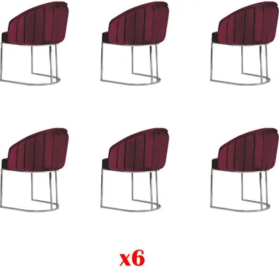 Productafbeelding van Garnitur 6x Gruppen Sessel Lehn Polster Hotel Textil Stuhl Set Gruppe Stühle