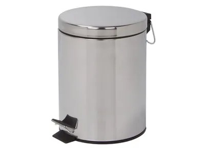 Image de Poubelle à Pédale - Rond - 5 L - Inox